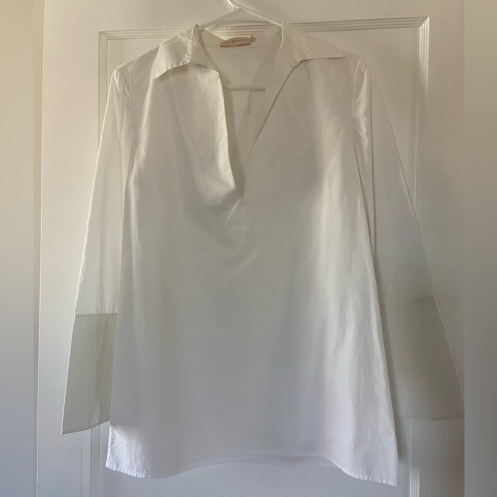 Tory Burch White Cotton Tunic 
Size 2 
Worn once
Dry cleaned